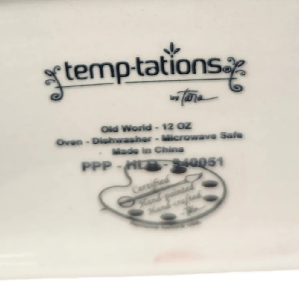 NIB Temptations Ceramic Old World Holiday Floral 12 Oz Mini Loaf Pan Dish